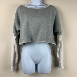 Armani Exchange Cropped grey sweatshirt. Medium